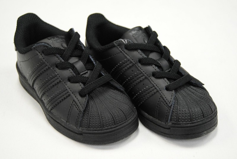 [FU7716] NEW TODDLER ADIDAS ORIGINALS SUPERSTAR EL I TRIPLE BLACK BLACK AB30