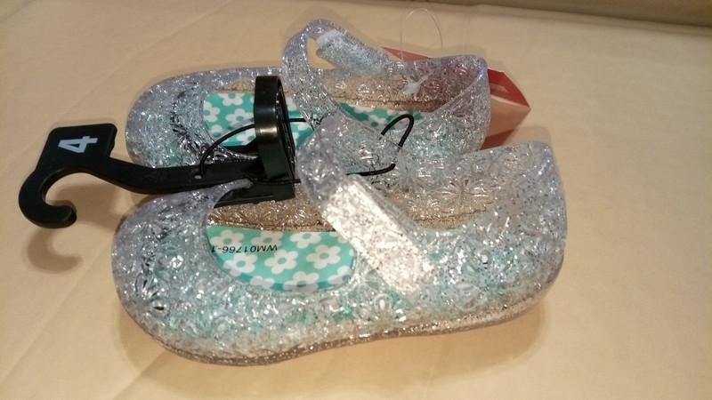Garanimals Infant Casual Clear With Green Flower Insoles Jelly Shoes Size 4