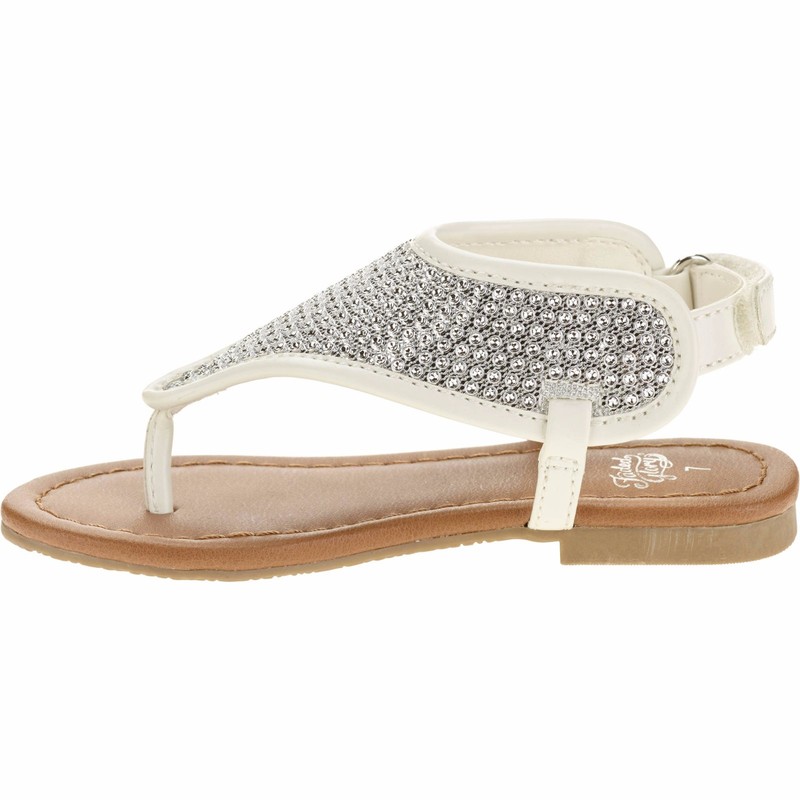 Garanimals Infant Toddler Girls Rhinestone Flip Flop Sandals Size 2 White