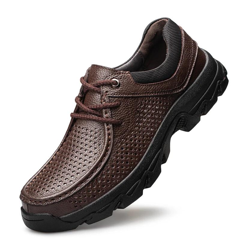 Genuine Leather Casual Men's Shoes Outdoor Work Comfortable Sneakers Plus Size
