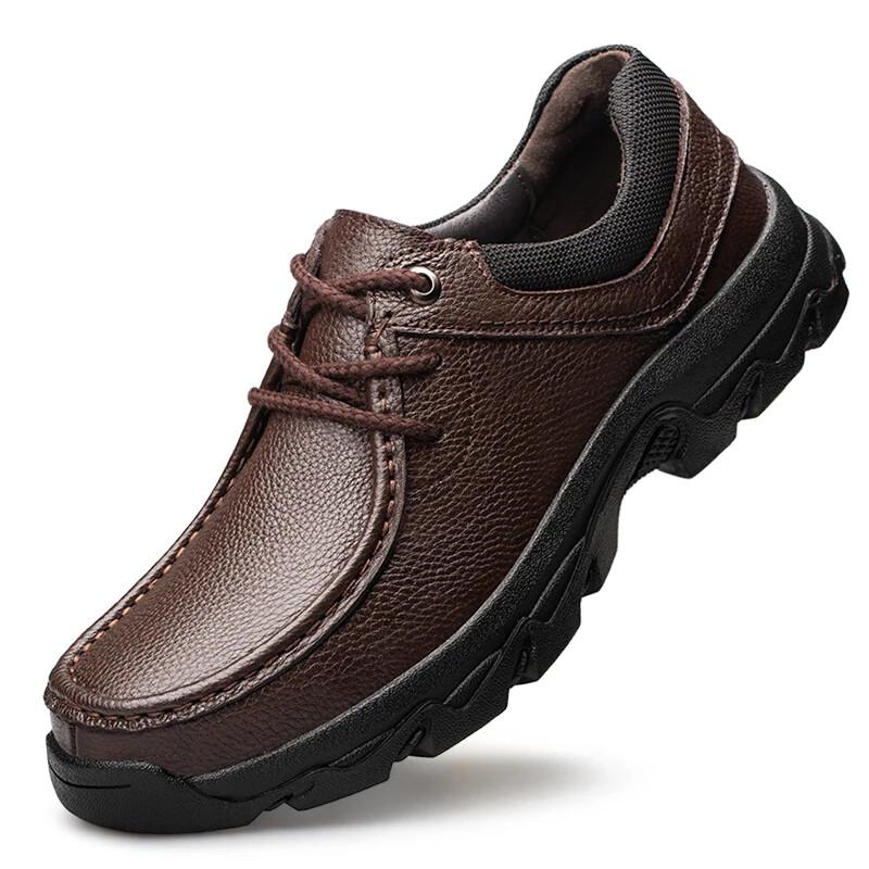 Genuine Leather Casual Men's Shoes Outdoor Work Comfortable Sneakers Plus Size