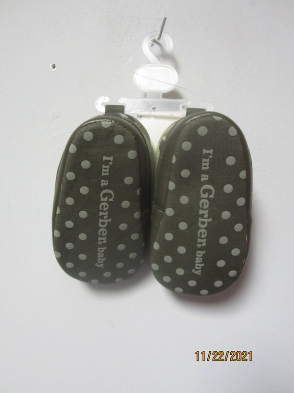 Gerber Baby Boy Dinosaur Soft Sole Crib Shoe Camouflage Green 3/6 Mo