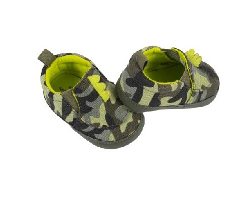 Gerber Baby Boy Dinosaur Soft Sole Crib Shoe Camouflage Green 3/6 Mo