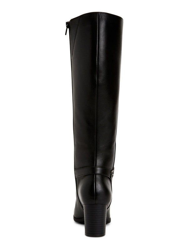 GIANI BERNINI Womens Black Adonnys Round Toe Block Heel Leather Boots 8 WC