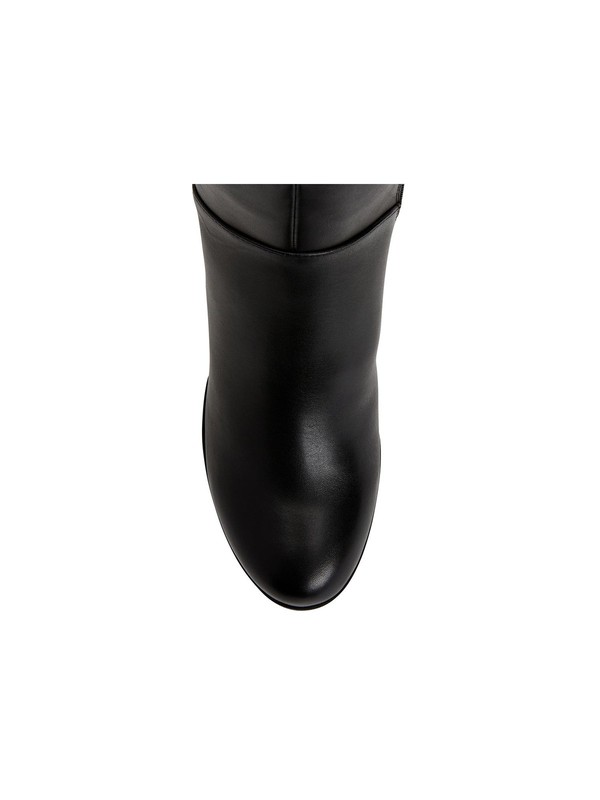 GIANI BERNINI Womens Black Adonnys Round Toe Block Heel Leather Boots 8 WC