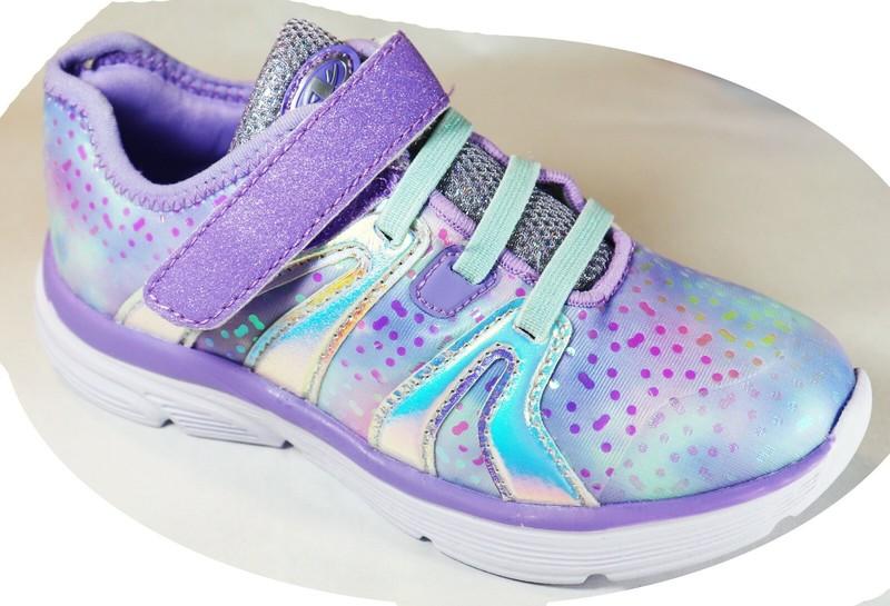 Girl's Athletic Shoes Easy On/Off Purple Shiny Non-Marking