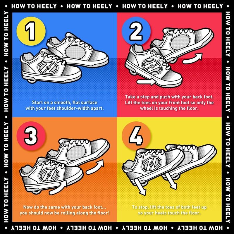 Girl's Heelys Pro 20 Nova Wheel Heel Shoes Lg 7-12 Skate Sneakers