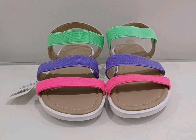 Girl's Mango Pink Glitter Floral Sandals Size-11