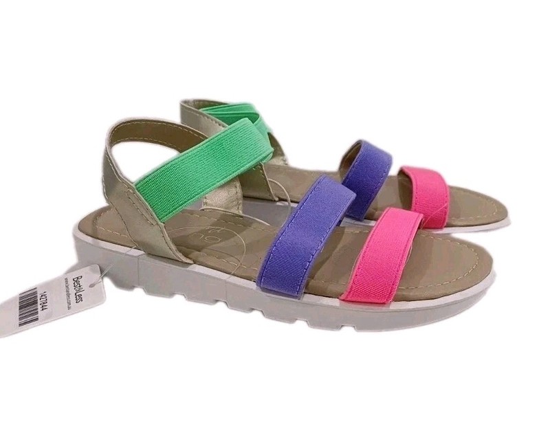 Girl's Mango Pink Glitter Floral Sandals Size-11