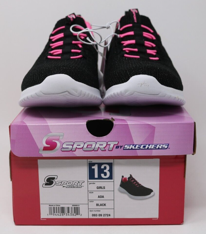 Girl Shoes Size 13 S Sport By Skechers Ada Sneaker Slip-on Youth Black Pink