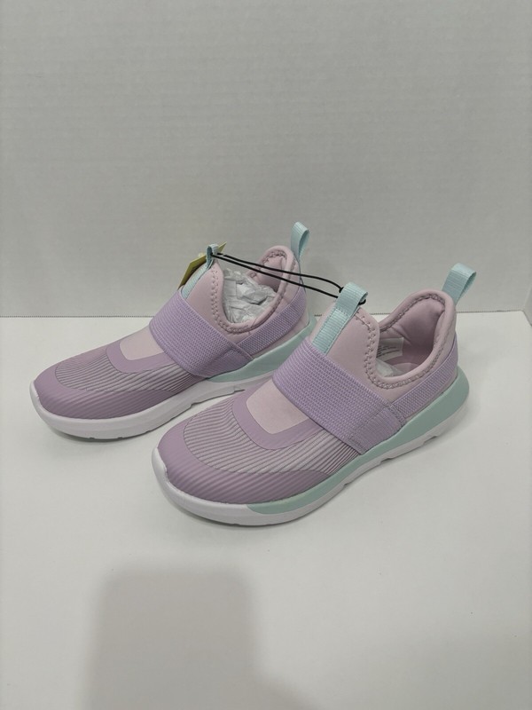 Girls All In Motion Purple Slip On Performance Silver Sneakers Size 3