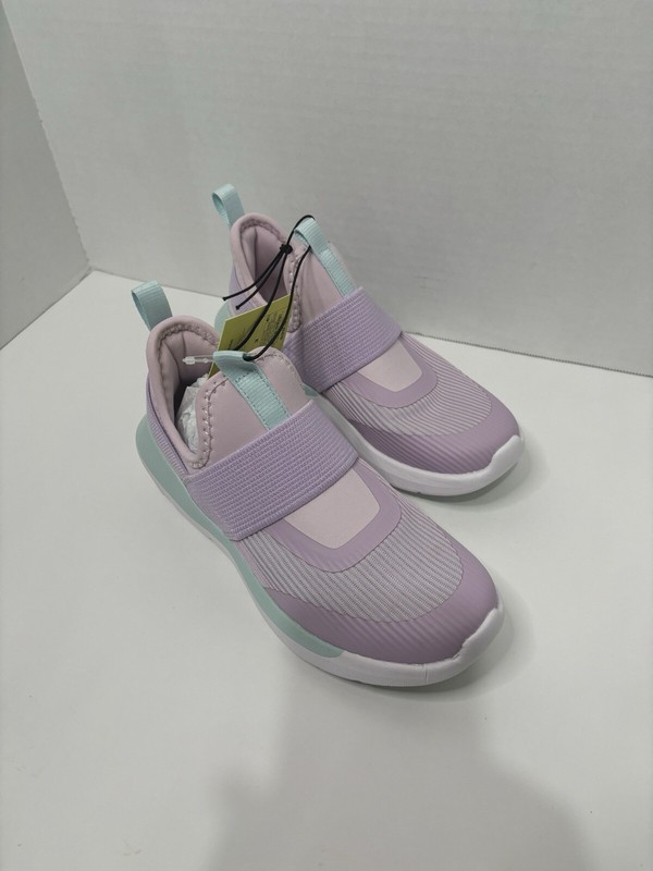 Girls All In Motion Purple Slip On Performance Silver Sneakers Size 3