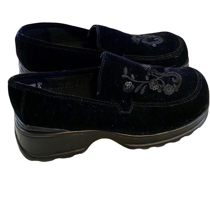 Girls Black Velvet Platform Dressy Shoes Sz 12.5