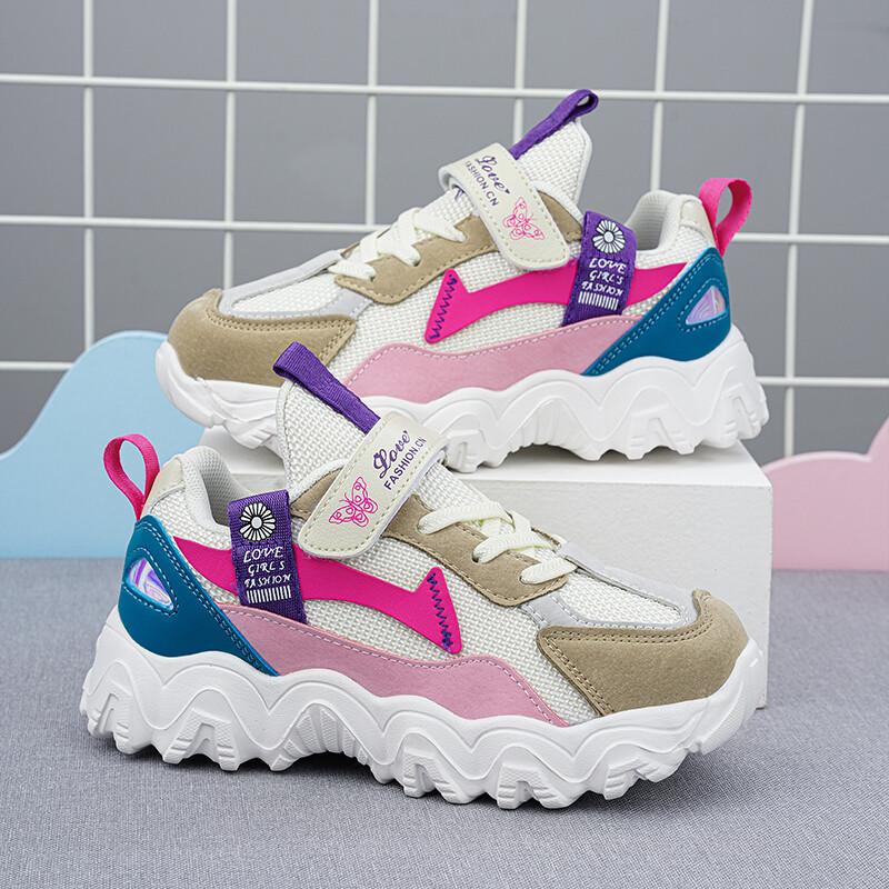 Girls Cute Athletic Shoes Lightweight Sneakers Anti-slip Children Shoes