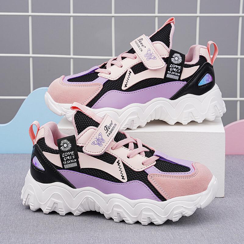 Girls Cute Athletic Shoes Lightweight Sneakers Anti-slip Children Shoes