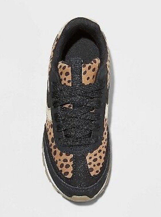 Girls' Ellison Leopard Print Lace-Up Sneakers Brown - Cat & Jack - SIZE 4