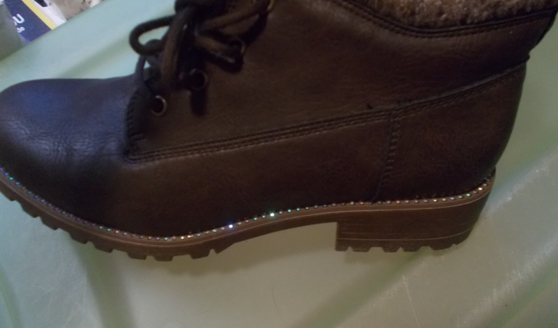 Girls Glittery Top BootsSparkly Rimmed* Teen Size 5