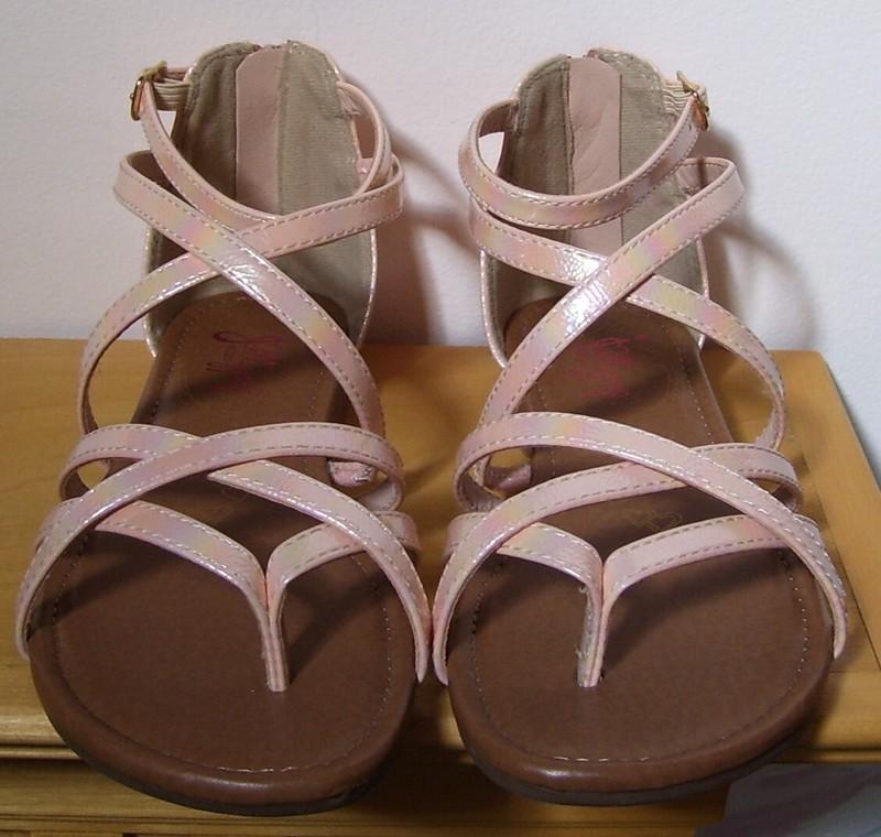 Girls Jellypop LANDING Peach Pearlized Sandals 12 Or 4