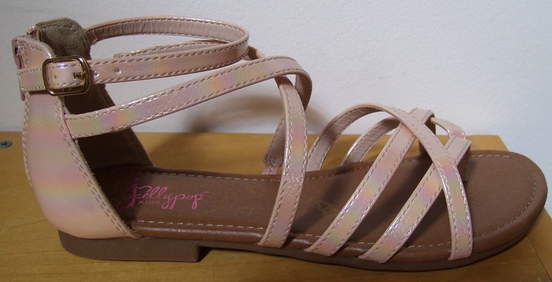 Girls Jellypop LANDING Peach Pearlized Sandals 12 Or 4
