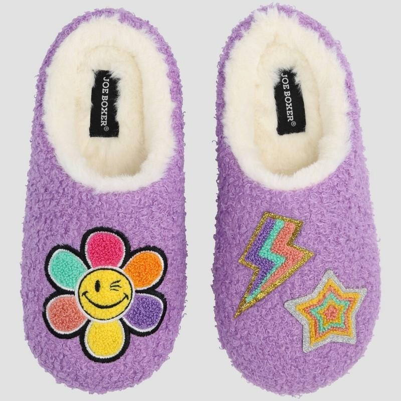 Girls' Joe Boxer Plush Clog Slippers - Purple L