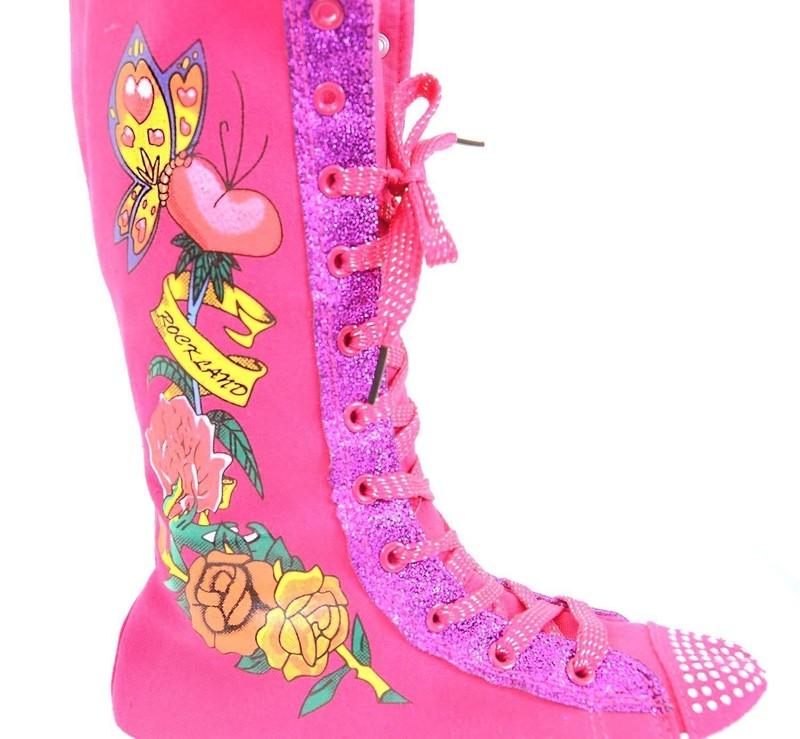 Girls Kids Lot Canvas Sneaker Flat Tall Lace Up Knee High Boot Shoe Sz 11-4