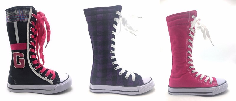 Girls Little Kids New Fashion Mid Calf Knee High Flat Canvas Sneakers …