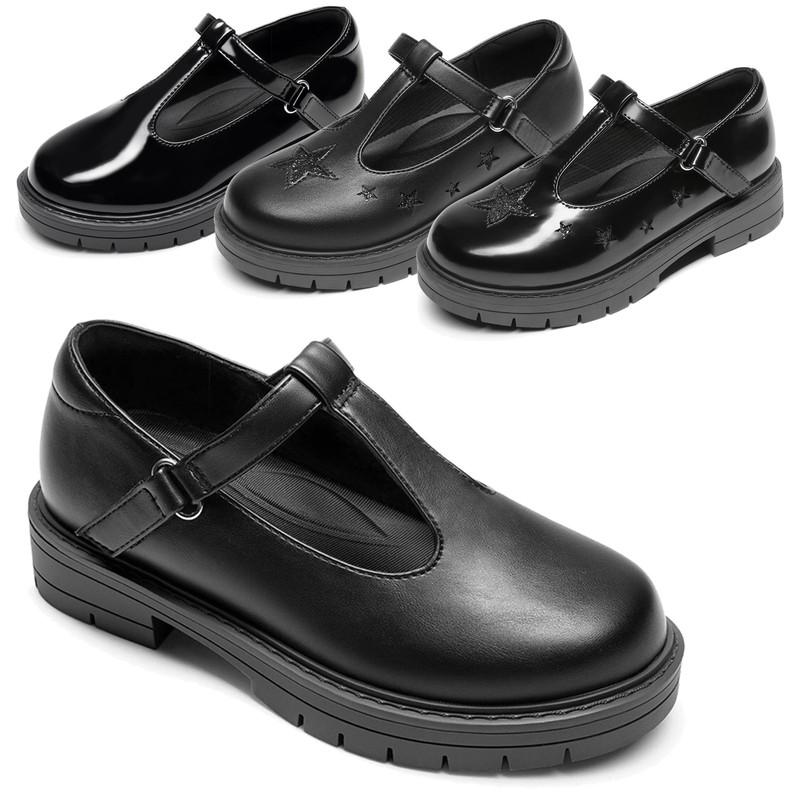 Girls Mary Jane Flats Shoes Chunky Platform T-Strap Comfort Loafers Dress Shoes