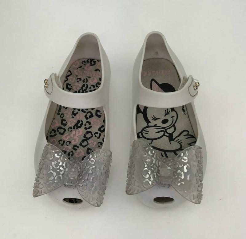Girls MINI MELISSA Casual White Disney Minnie Mouse Sandals Size UK 7 Infant
