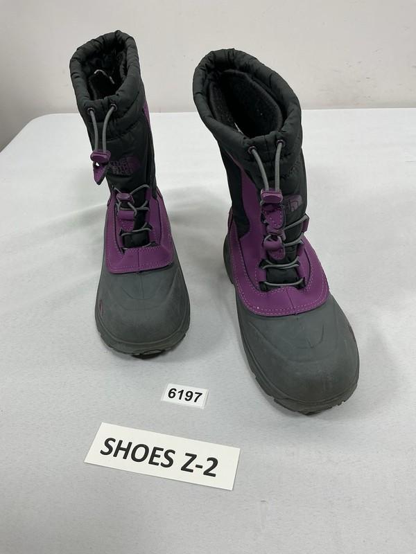 Girls North Face Alpine Midcalf Snow Boots 7 Purple Black Insulated Waterproof