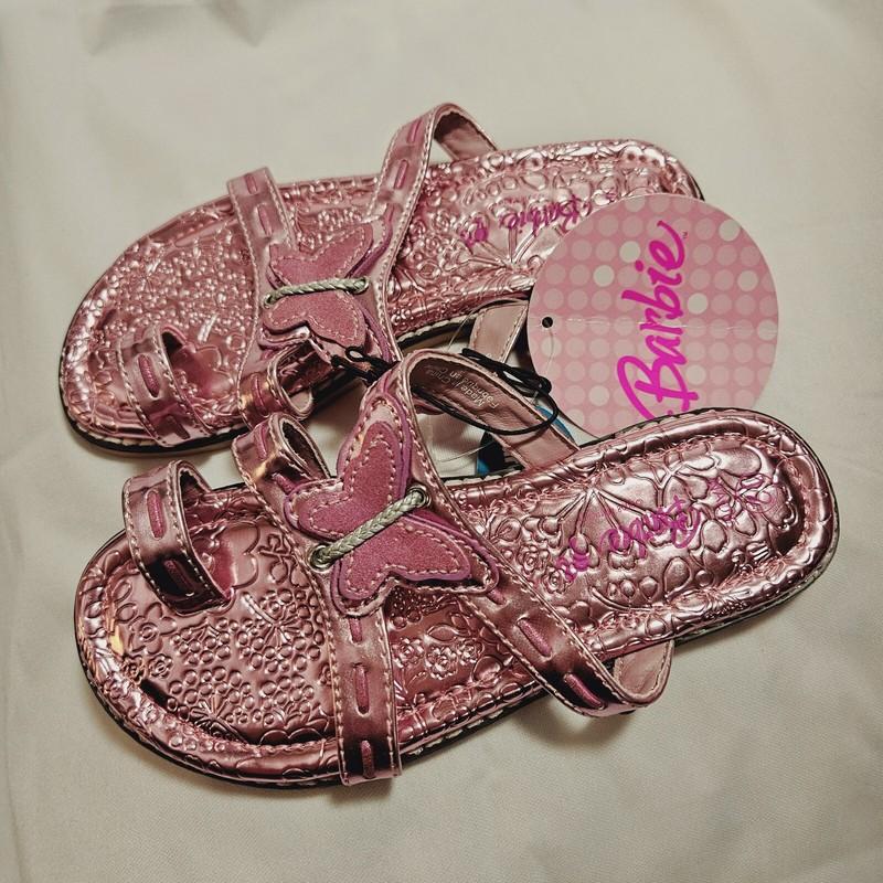 Girls Pink Sandal Barbie Sandal Brand New Ages 5-5.5 Years Old Shiny Pink