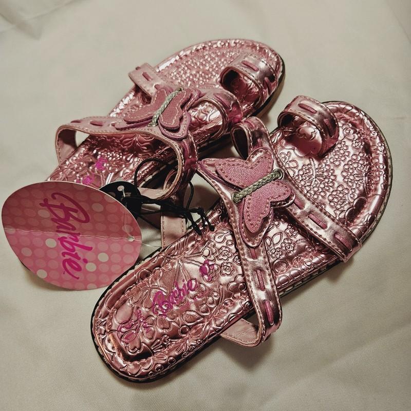 Girls Pink Sandal Barbie Sandal Brand New Ages 5-5.5 Years Old Shiny Pink