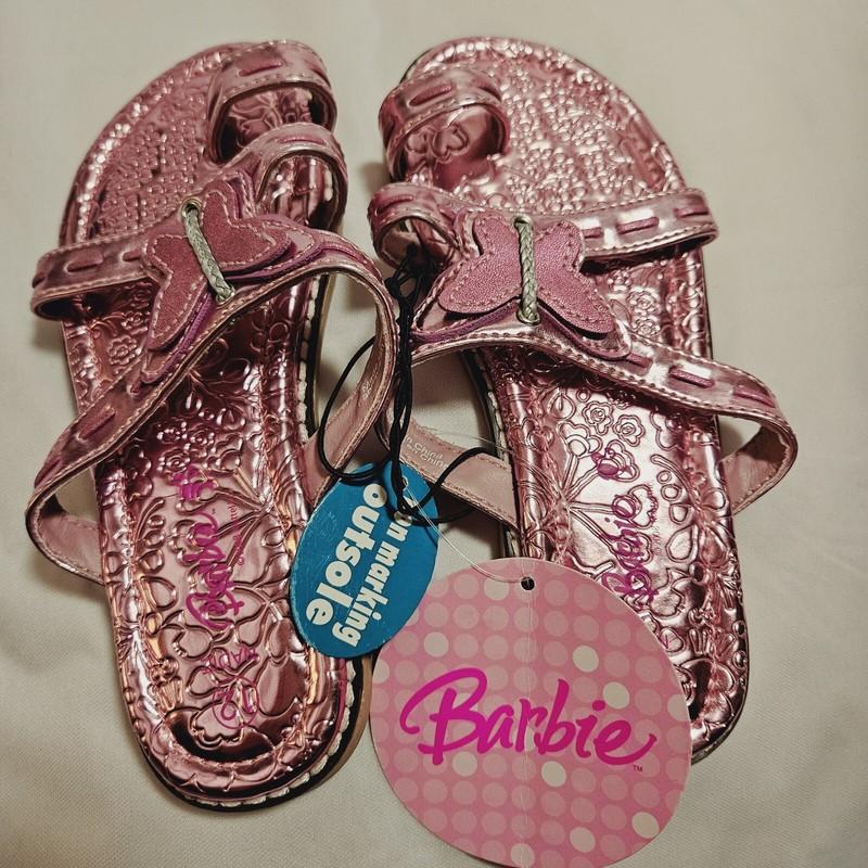 Girls Pink Sandal Barbie Sandal Brand New Ages 5-5.5 Years Old Shiny Pink