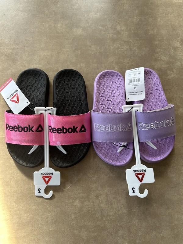 Girls Reebok Dual Density Slide Pink & Lavender Size 3 Lot Of 2 New