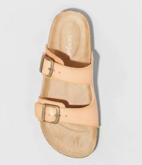 Girls' Sienna Slip-On Footbed Sandals Tan - Cat & Jack - CHOOSE SIZE