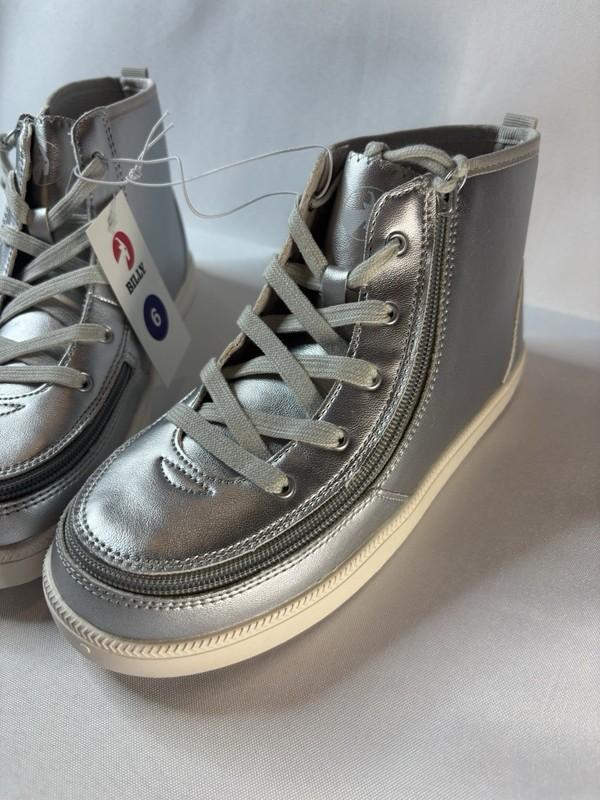Girls Silver Metallic High Top Sneakers Size 6 New Billy Target Hip Hop