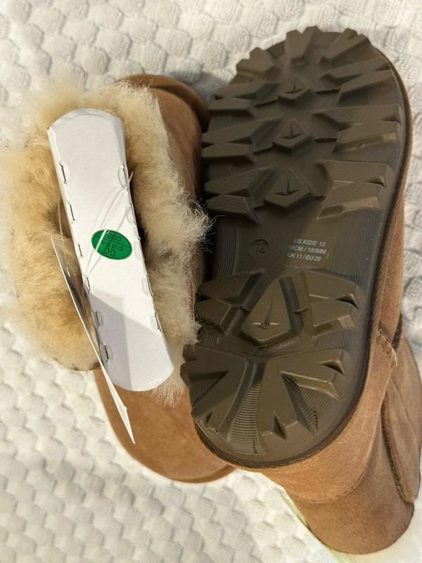 Girls' Size 12 Chestnut Brown Shearling Boot By Kirkland-NEW IN BOX