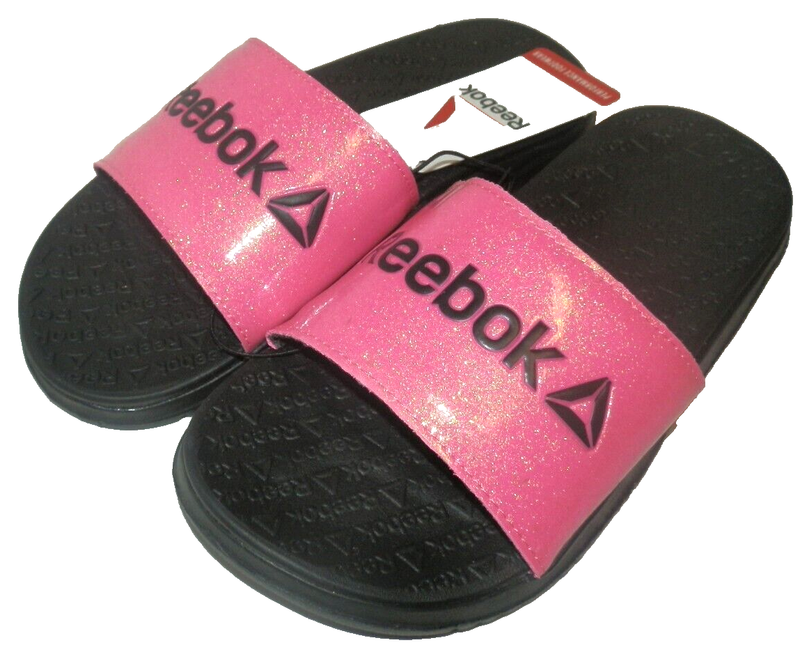 Girls size 3 Pink Reebok Dual Density Slides Shoes Lightweight