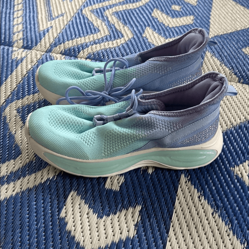 Girls Size 6 Rhinestone Detail Blue Purple Sneakers Lace Up Running Shoes Ombré