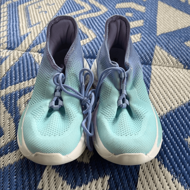 Girls Size 6 Rhinestone Detail Blue Purple Sneakers Lace Up Running Shoes Ombré