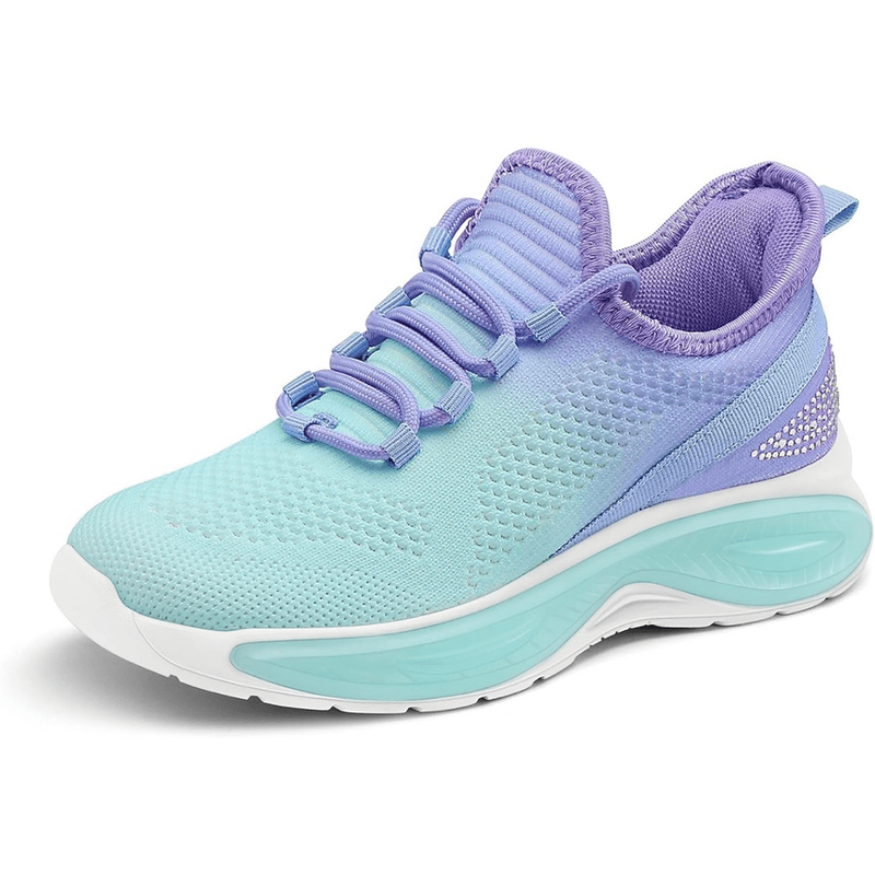 Girls Size 6 Rhinestone Detail Blue Purple Sneakers Lace Up Running Shoes Ombré