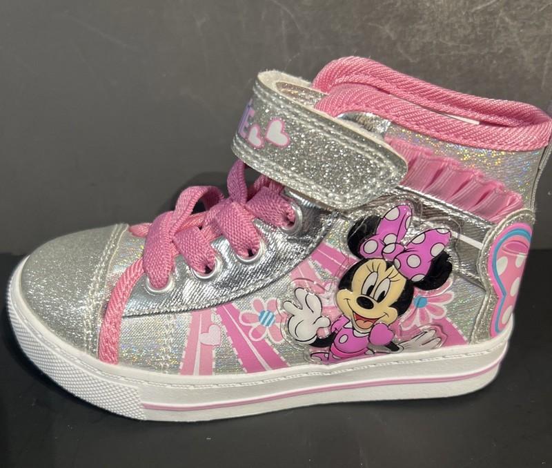 Girls Size 7 Toddler Sneakers DISNEY MINI MOUSE Hook Loop Slip On No Laces EU 23