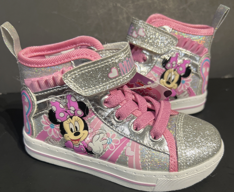 Girls Size 7 Toddler Sneakers DISNEY MINI MOUSE Hook Loop Slip On No Laces EU 23