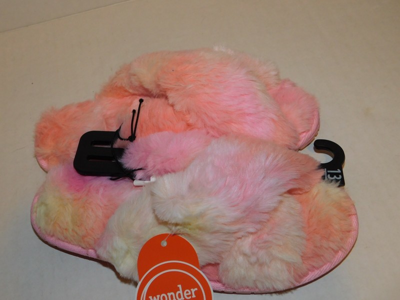 Girls Slippers Peach & Pink SOFT W/ Outdoor Soles 13 1