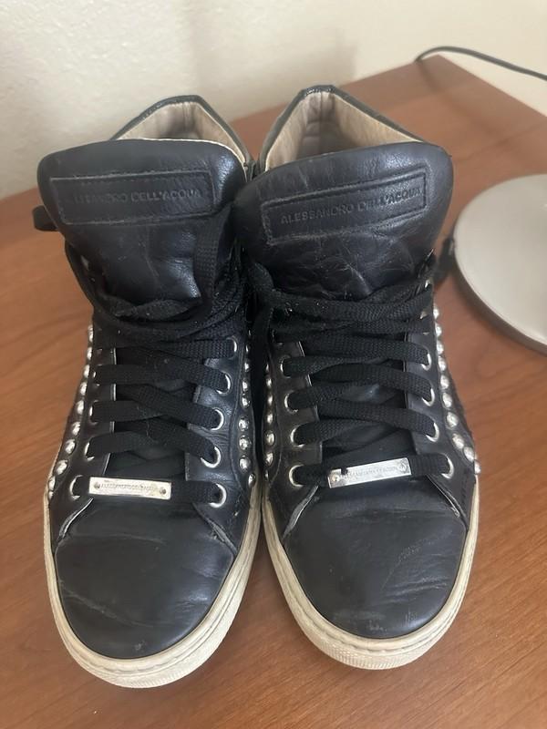 Girls Sneakers Black Leather Size EU36 Alejandro Del Aqua
