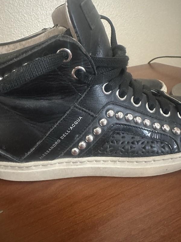 Girls Sneakers Black Leather Size EU36 Alejandro Del Aqua