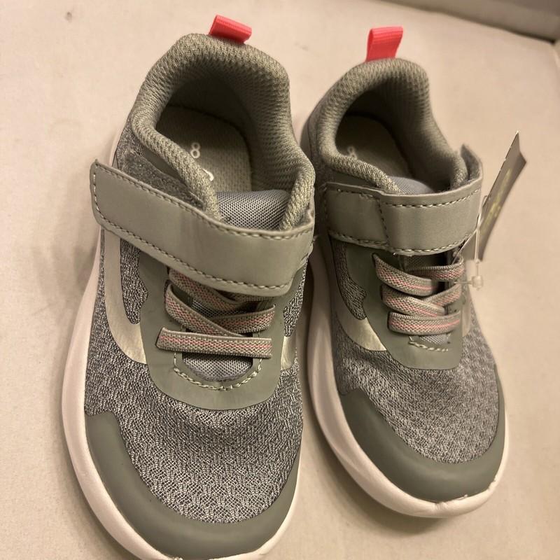 Girls Sneakers Shoe Size 8 Grey Athletic Work