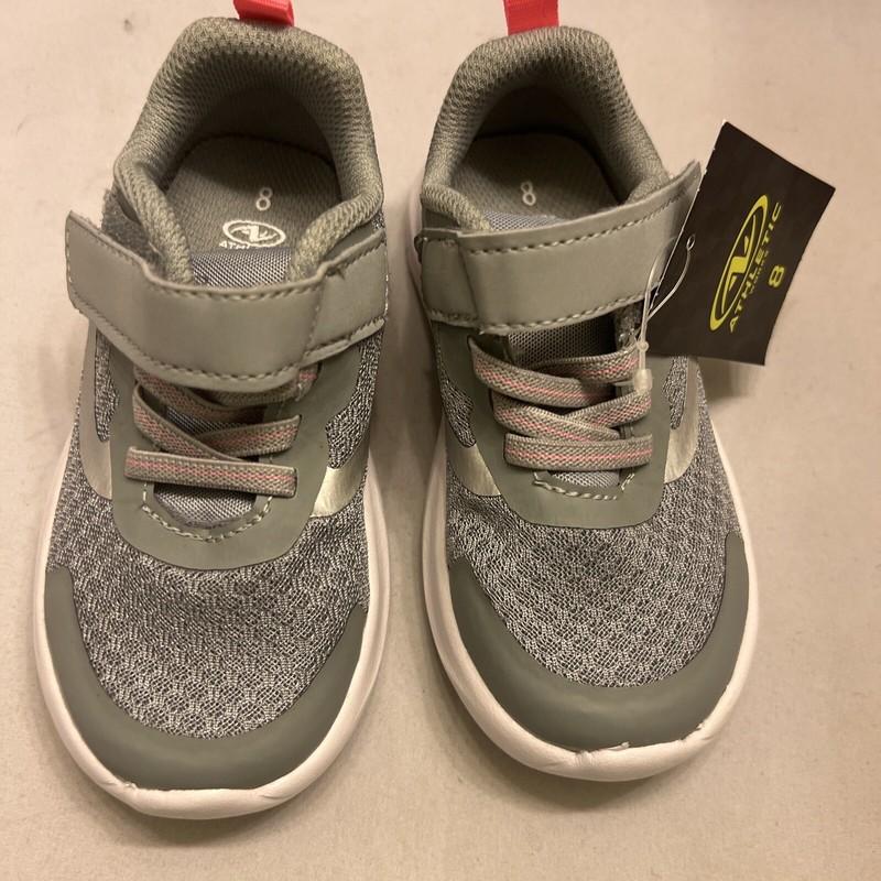 Girls Sneakers Shoe Size 8 Grey Athletic Work