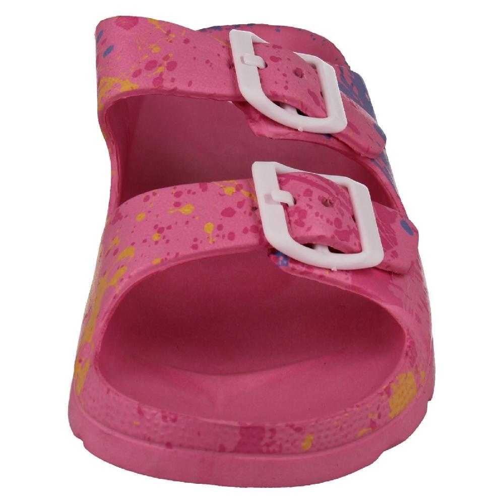 Girls Spot On Flat 2 Buckle Sandals Clogs/Slip - H0R377