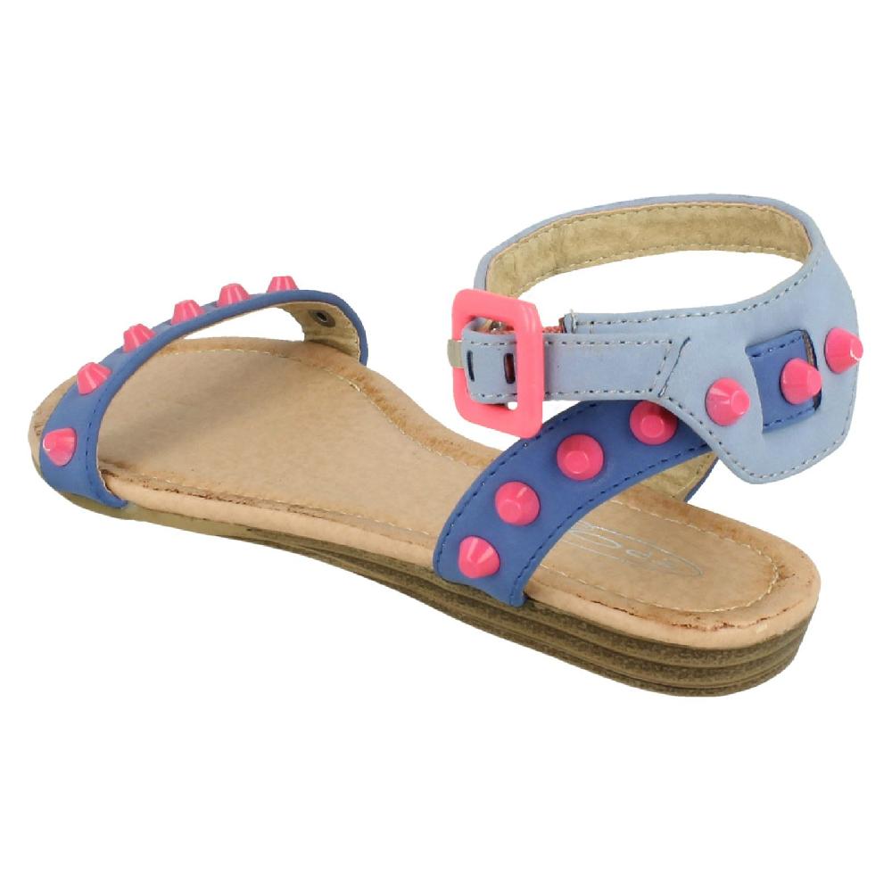 Girls Spot On Flat Sandal 'Ankle Strap'