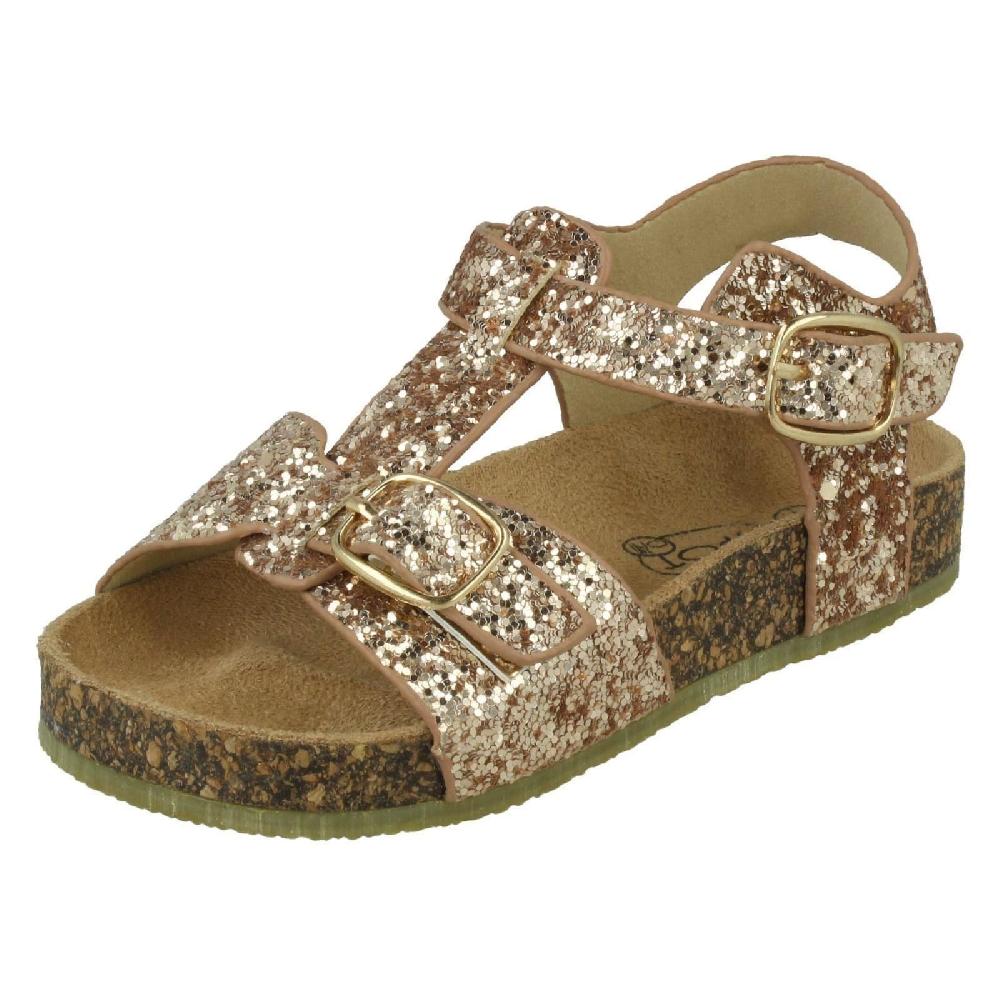 Girls Spot On Glitter Ankle Strap Sandals